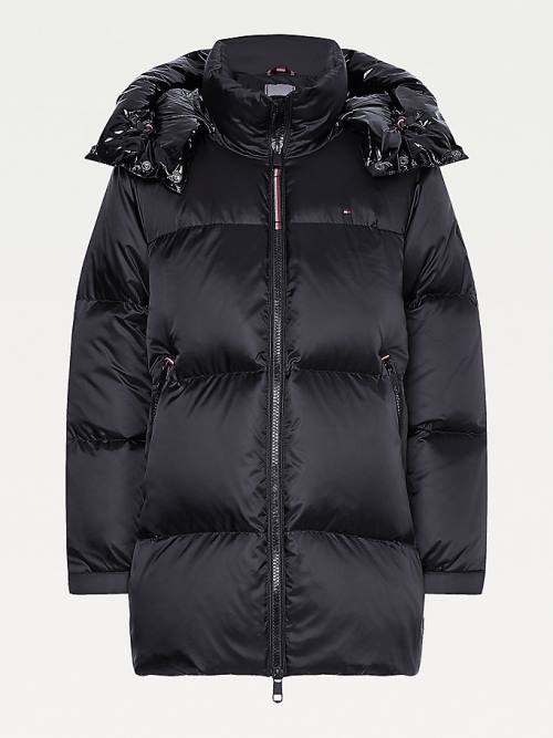 Tommy Hilfiger Gloss Matte Down Puffer Ceket Kadın Siyah | TH248UDG