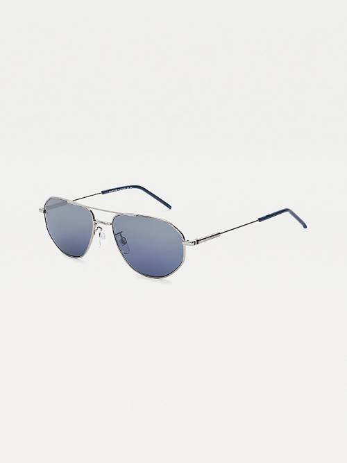 Tommy Hilfiger Gradient Mirror Aviators Güneş Gözlüğü Erkek Gri | TH540MFL