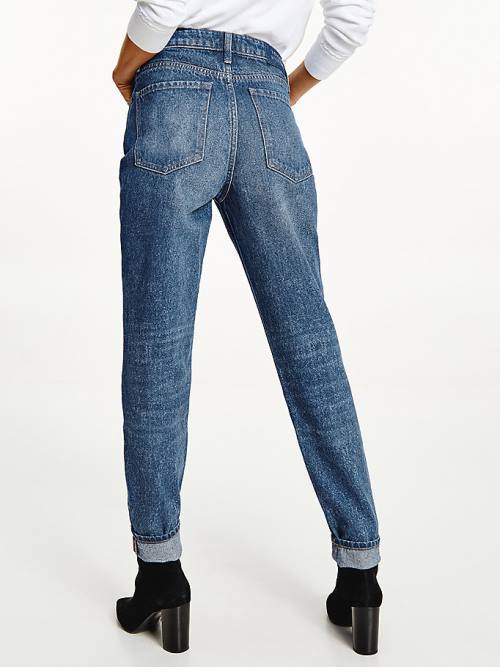 Tommy Hilfiger Gramercy High Rise Tapered Mom Jean Pantolon Kadın Denim | TH642QYX