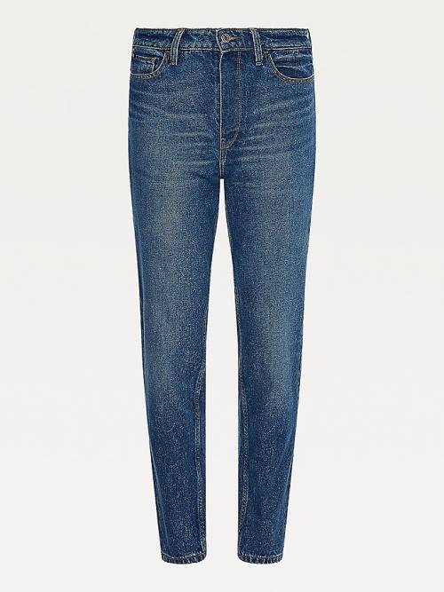 Tommy Hilfiger Gramercy High Rise Tapered Mom Jean Pantolon Kadın Denim | TH642QYX