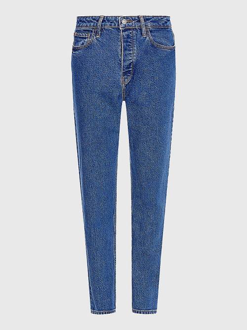 Tommy Hilfiger Gramercy Mom High Rise Tapered Faded Jean Pantolon Kadın Denim | TH352VPD