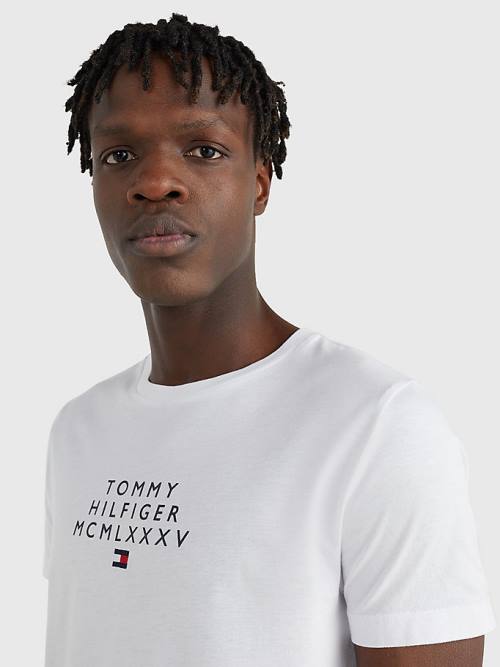 Tommy Hilfiger Graphic Logo Tişört Erkek Beyaz | TH916AHB