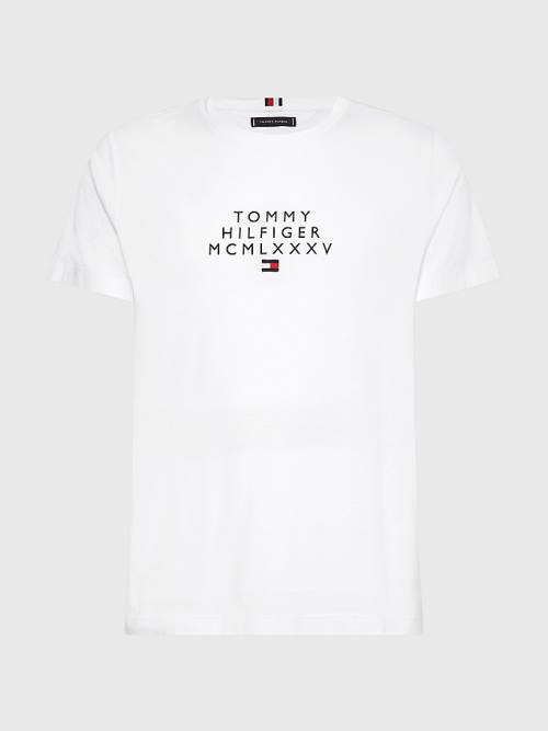 Tommy Hilfiger Graphic Logo Tişört Erkek Beyaz | TH916AHB