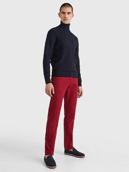 Tommy Hilfiger Grid Check Roll Neck Jumper Kazak Erkek Mavi | TH120FAS