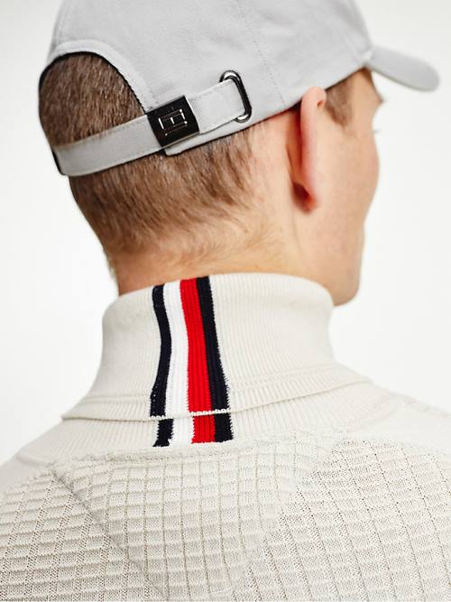 Tommy Hilfiger Grid Check Roll Neck Jumper Kazak Erkek Bej Rengi | TH789EYO