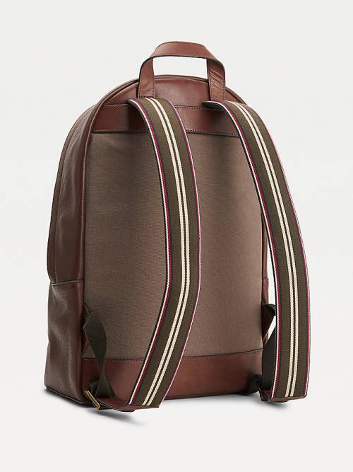 Tommy Hilfiger Gündelik Deri Backpack Çanta Erkek Kahverengi | TH108HTS