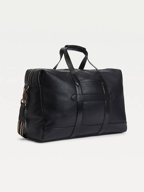 Tommy Hilfiger Gündelik Deri Duffel Çanta Erkek Siyah | TH681JIB