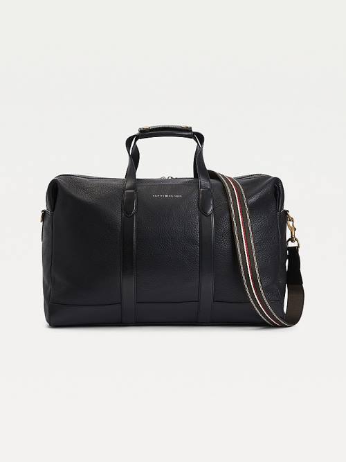 Tommy Hilfiger Gündelik Deri Duffel Çanta Erkek Siyah | TH681JIB