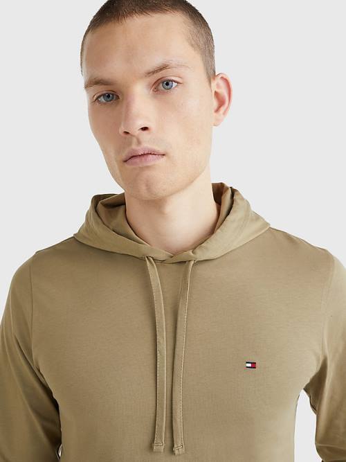 Tommy Hilfiger Hafif Kapüşonlu Sweatshirt Erkek Kahverengi | TH195NAL