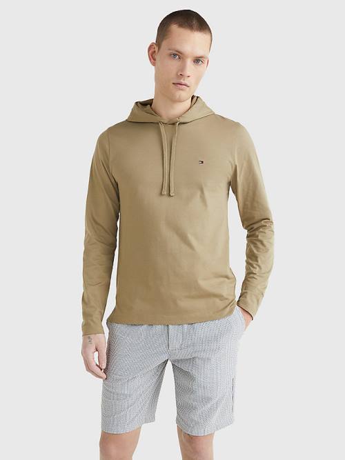 Tommy Hilfiger Hafif Kapüşonlu Sweatshirt Erkek Kahverengi | TH195NAL