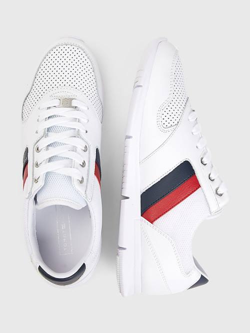 Tommy Hilfiger Hafif Perforated Deri Spor Ayakkabı Kadın Kırmızı | TH648IEZ