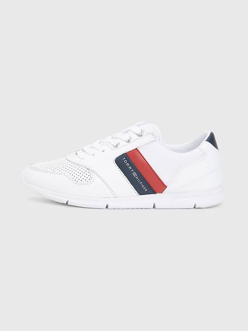 Tommy Hilfiger Hafif Perforated Deri Spor Ayakkabı Kadın Kırmızı | TH648IEZ