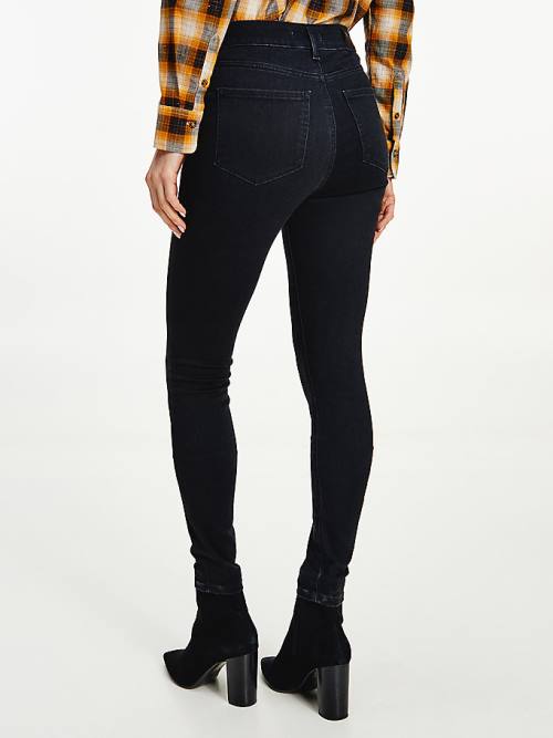 Tommy Hilfiger Harlem High Rise Skinny TH Flex Black Jean Pantolon Kadın Denim | TH157FHQ