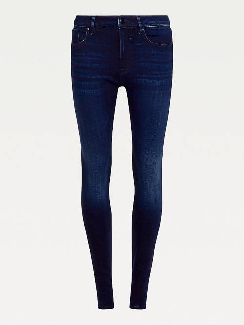 Tommy Hilfiger Harlem High Rise Super Skinny Seamless Jean Pantolon Kadın Denim | TH659WQA