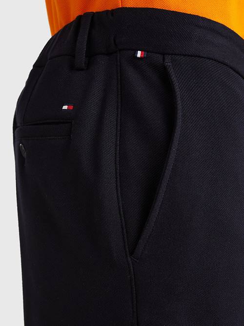 Tommy Hilfiger Harlem Relaxed Fit Jersey Chino Şort Erkek Mavi | TH953XCL