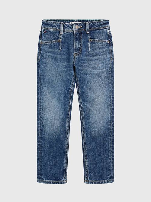 Tommy Hilfiger Harper Straight Faded Jean Pantolon Kiz Çocuk Denim | TH601CQO