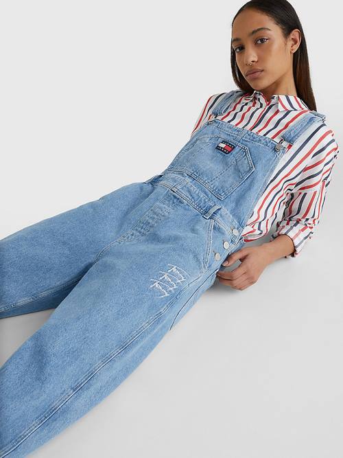 Tommy Hilfiger Hemp Denim Dungarees Jean Pantolon Kadın Denim | TH394PKR