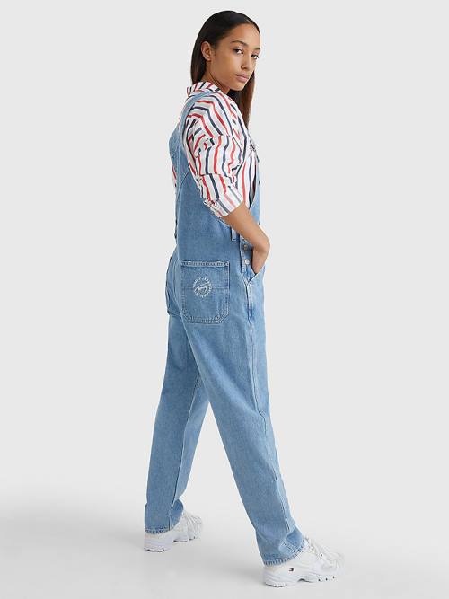 Tommy Hilfiger Hemp Denim Dungarees Jean Pantolon Kadın Denim | TH394PKR