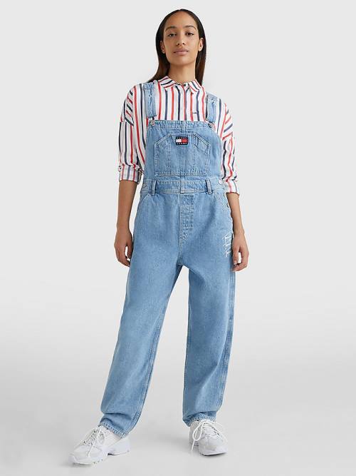 Tommy Hilfiger Hemp Denim Dungarees Jean Pantolon Kadın Denim | TH394PKR