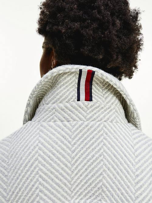 Tommy Hilfiger Herringbone Shacket Ceket Kadın Gri | TH824LPS