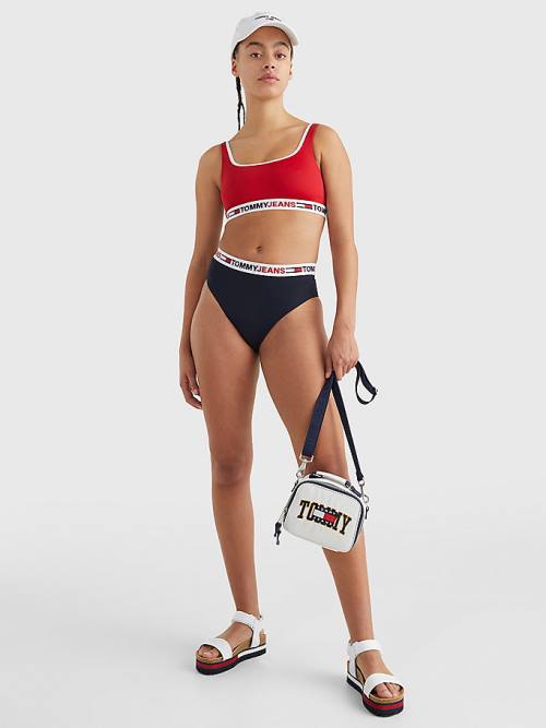 Tommy Hilfiger High Belli Cheeky Bikini Bottoms Mayo Kadın Mavi | TH750XHU