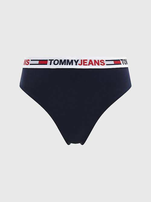 Tommy Hilfiger High Belli Cheeky Bikini Bottoms Mayo Kadın Mavi | TH750XHU