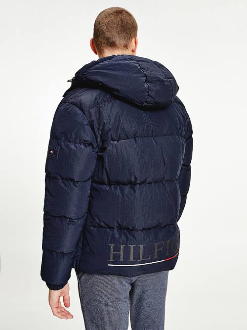 Tommy Hilfiger High Loft Removable Hood Puffer Ceket Erkek Mavi | TH813PMJ