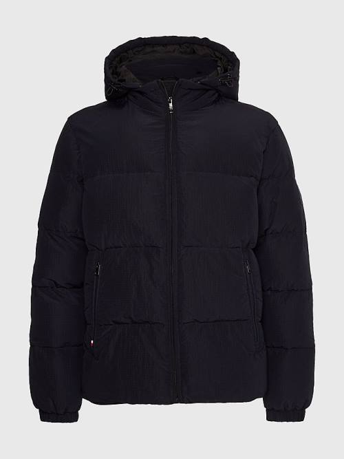 Tommy Hilfiger High Loft Removable Hood Puffer Ceket Erkek Mavi | TH813PMJ