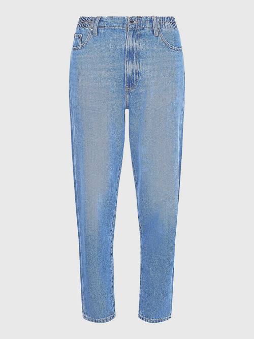 Tommy Hilfiger High Rise Relaxed Mom Tapered Elasticated Belli Jean Pantolon Kadın Denim | TH204TQA