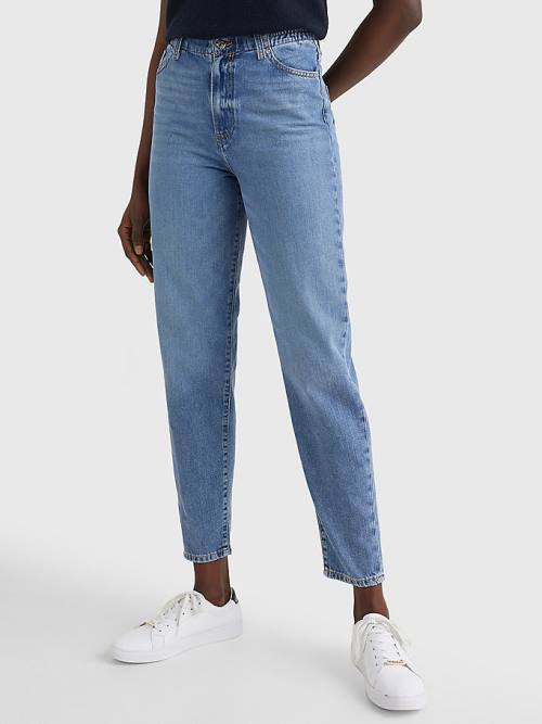 Tommy Hilfiger High Rise Relaxed Mom Tapered Elasticated Belli Jean Pantolon Kadın Denim | TH204TQA