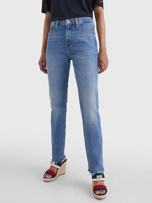 Tommy Hilfiger High Rise Slim Faded Jean Pantolon Kadın Denim | TH029ZNE