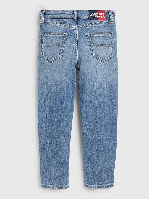 Tommy Hilfiger High Rise Tapered Jean Pantolon Kiz Çocuk Denim | TH936IFU