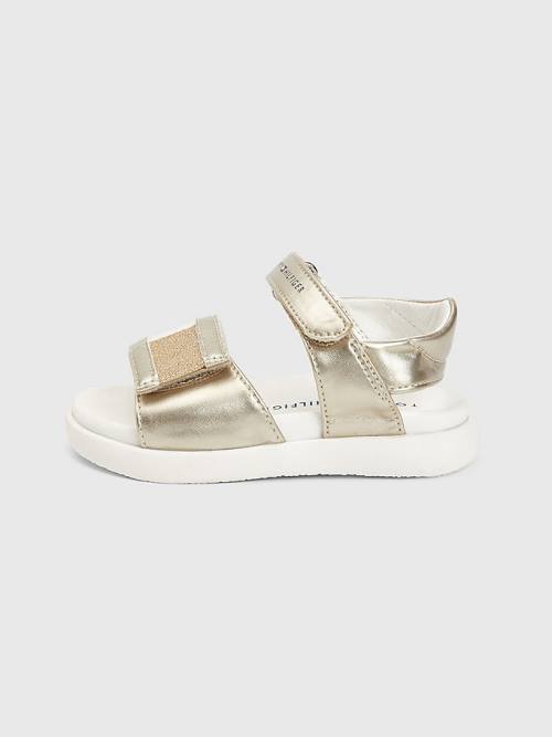 Tommy Hilfiger High Shine Glitter Flag Sandalet Kiz Çocuk Altın | TH465NWE