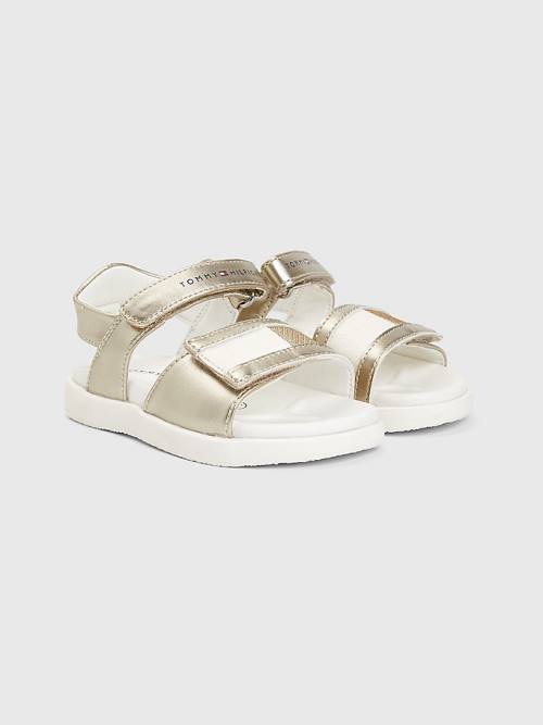 Tommy Hilfiger High Shine Glitter Flag Sandalet Kiz Çocuk Altın | TH465NWE