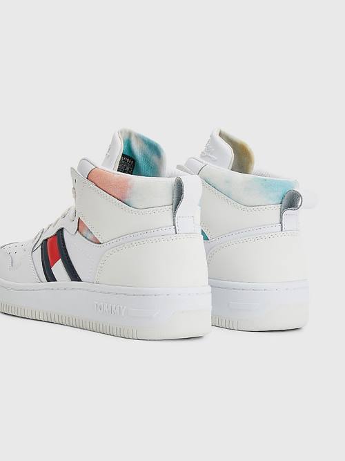 Tommy Hilfiger High-Top Basketball Spor Ayakkabı Kadın Beyaz | TH503LVI