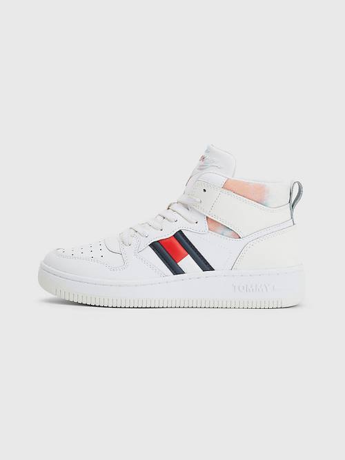 Tommy Hilfiger High-Top Basketball Spor Ayakkabı Kadın Beyaz | TH503LVI