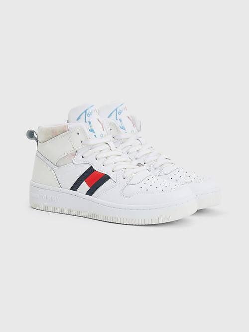 Tommy Hilfiger High-Top Basketball Spor Ayakkabı Kadın Beyaz | TH503LVI