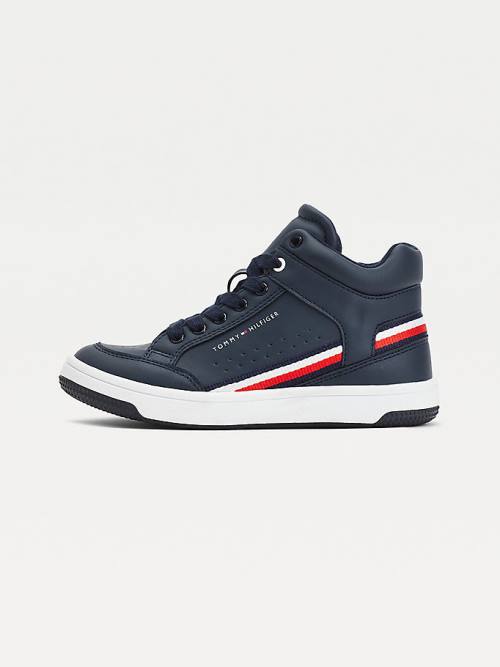 Tommy Hilfiger High-Top Dantel-Up Spor Ayakkabı Erkek Çocuk Mavi | TH107KIF