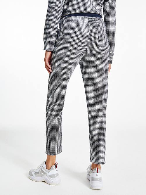 Tommy Hilfiger Houndstooth Jacquard Tapered Joggers Pantolon Kadın Mavi | TH718AKZ