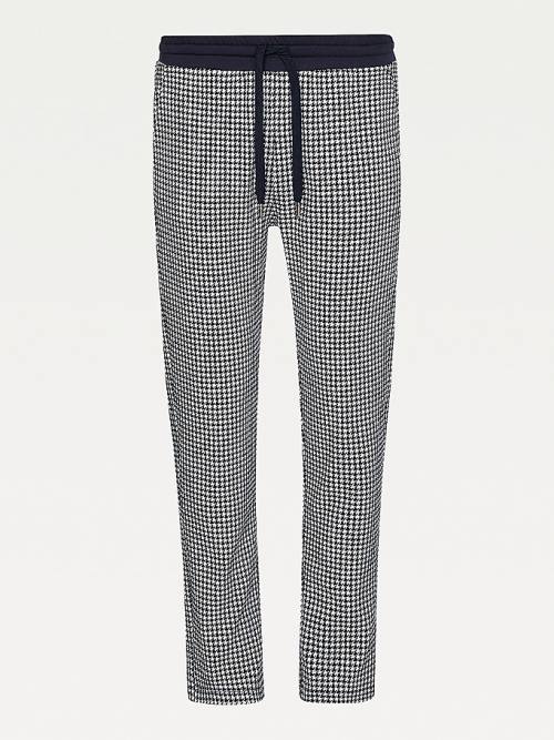 Tommy Hilfiger Houndstooth Jacquard Tapered Joggers Pantolon Kadın Mavi | TH718AKZ