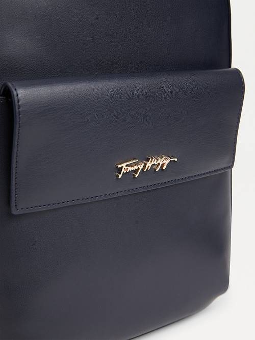 Tommy Hilfiger Iconic Signature Backpack Çanta Kadın Mavi | TH986HFI