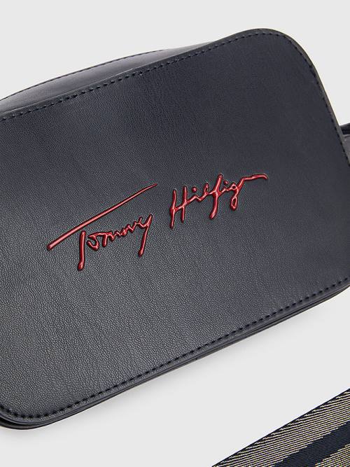 Tommy Hilfiger Iconic Signature Camera Çanta Kadın Mavi | TH513SJW