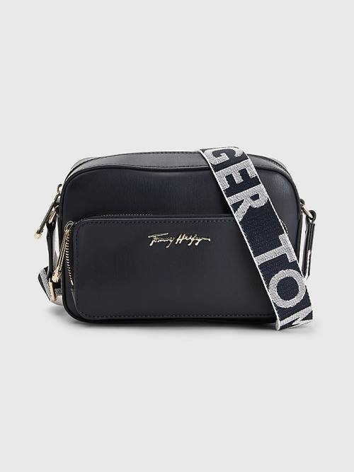 Tommy Hilfiger Iconic Signature Camera Çanta Kadın Mavi | TH820IDK