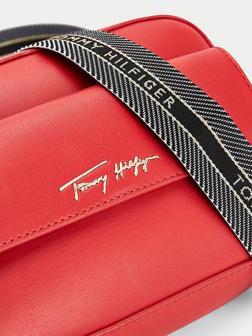 Tommy Hilfiger Iconic Signature Logo Camera Çanta Kadın Kırmızı | TH682YCF