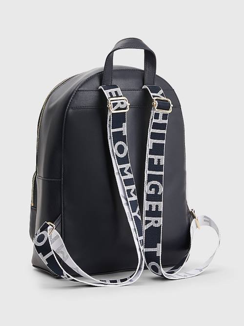 Tommy Hilfiger Iconic Signature Plaque Backpack Çanta Kadın Mavi | TH269OEH