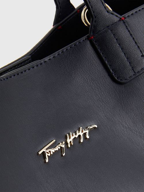 Tommy Hilfiger Iconic Signature Satchel Çanta Kadın Mavi | TH340MHU