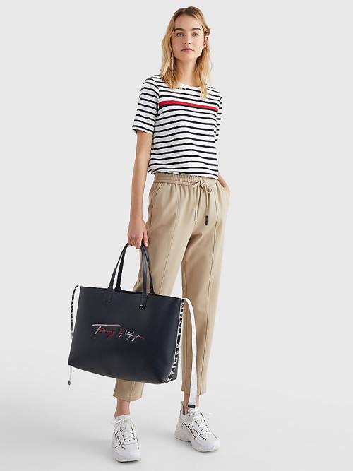 Tommy Hilfiger Iconic Signature Tote Çanta Kadın Mavi | TH798TWP