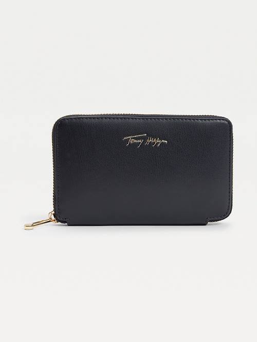 Tommy Hilfiger Iconic Signature Zip-Around Cüzdan Kadın Mavi | TH476UTL