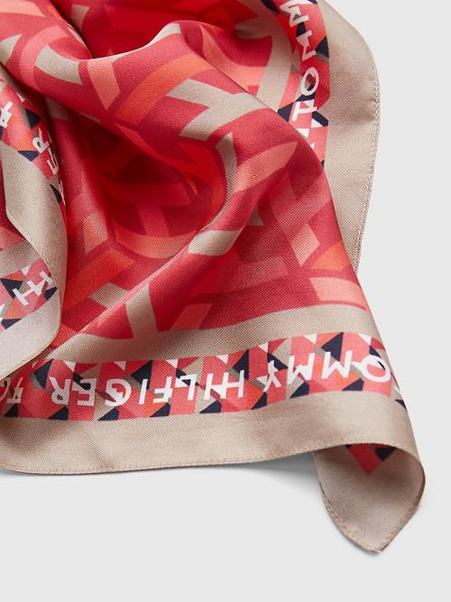 Tommy Hilfiger Iconic Silk Bandana Fular Kadın Pembe | TH985EOH