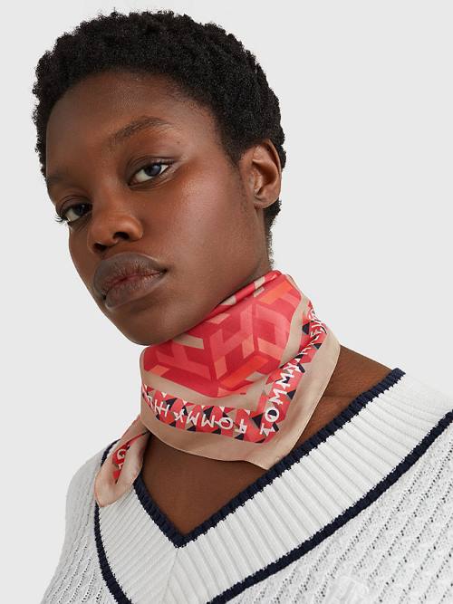 Tommy Hilfiger Iconic Silk Bandana Fular Kadın Pembe | TH985EOH